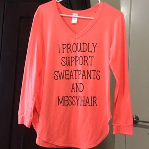 Orange Long Sleeve Graphic Top